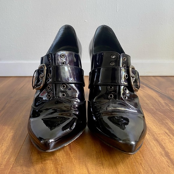 Stuart Weitzman Patent Leather Buckle Oxford Booties - Picture 8 of 8